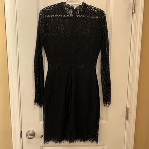 Lulus Appetite for Seduction Black Lace Long Sleeve Dress Size S